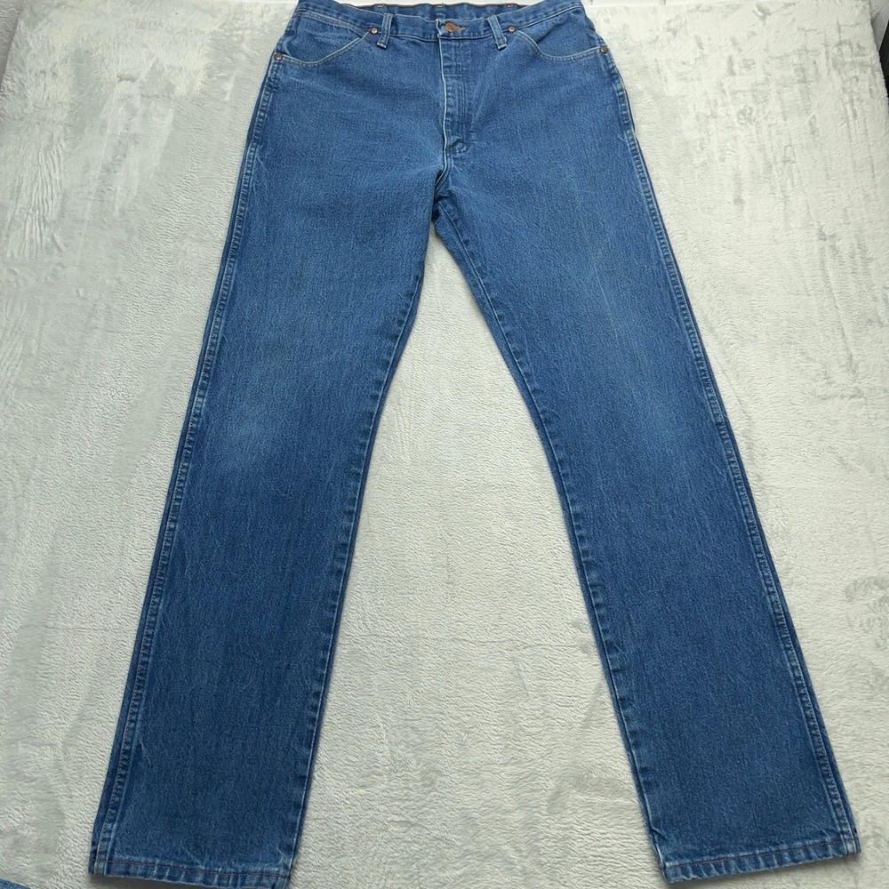 Wrangler‎ Men 13MWZ Cowboy Western Cut Jeans 36x36 Blue Denim Straight Leg